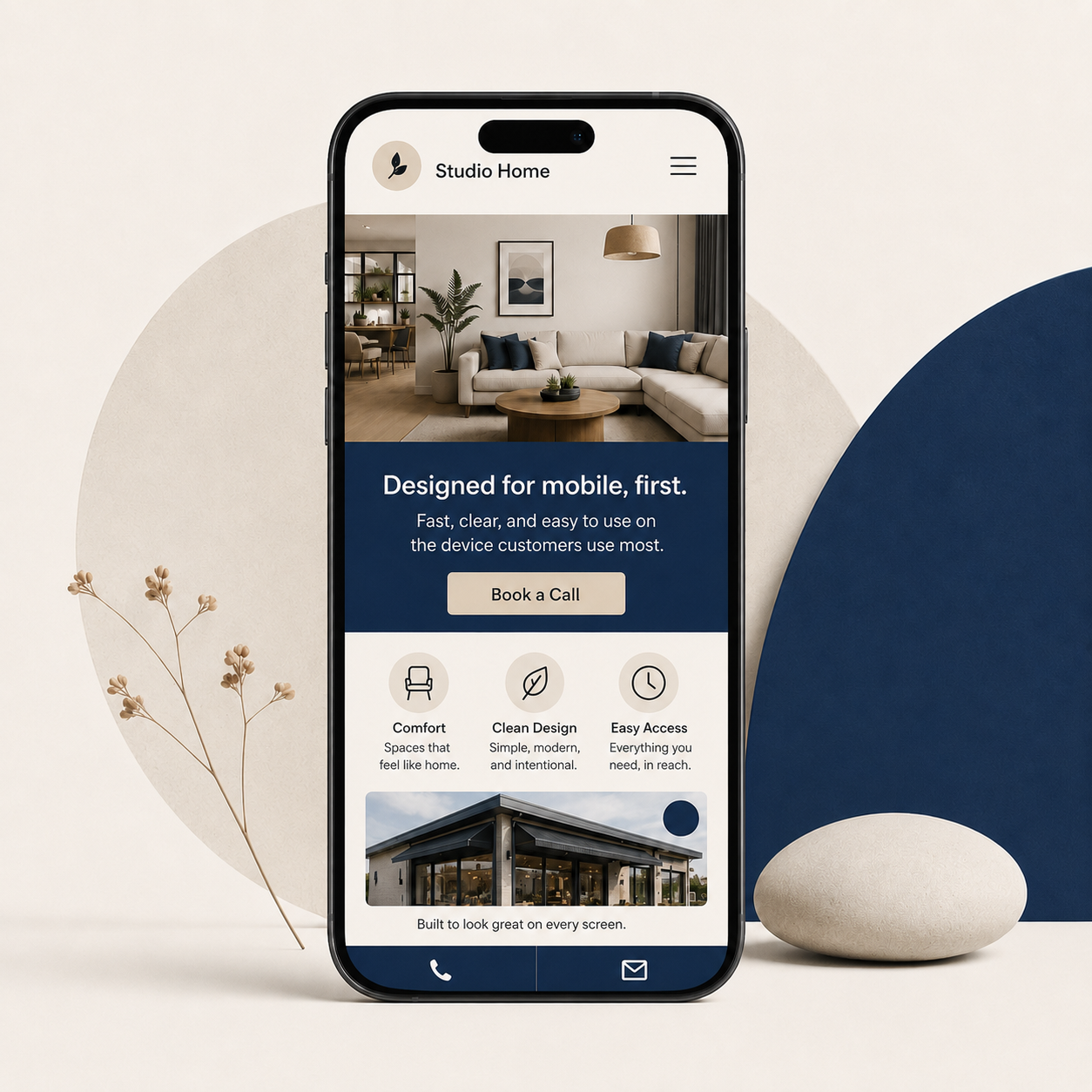 Mobile-first website preview