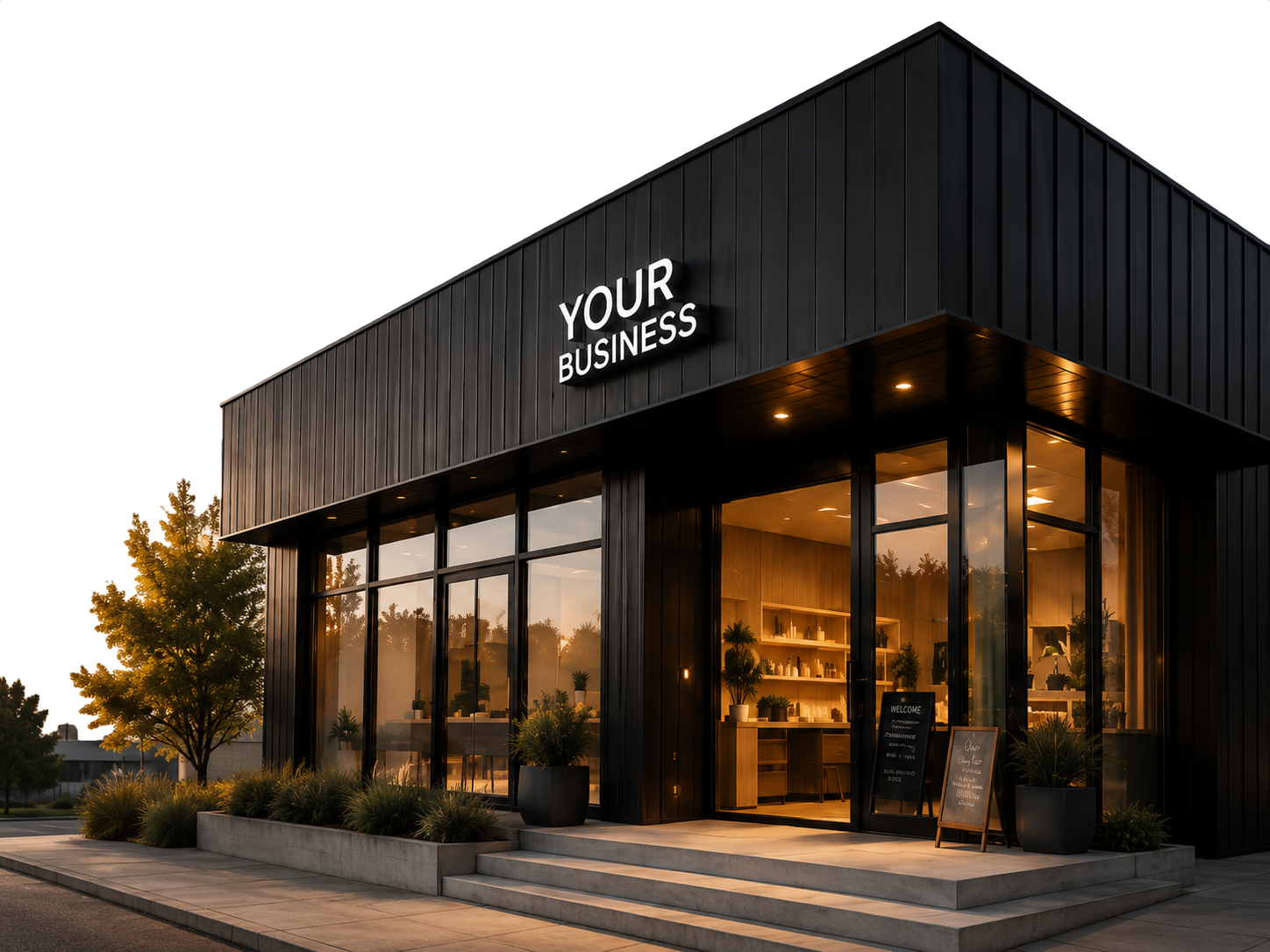 Modern local business storefront preview